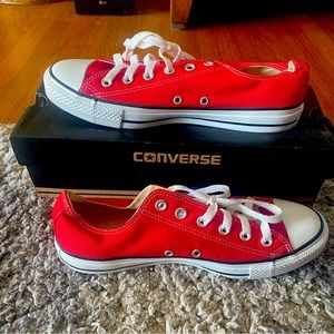 Red Converse unisex low top